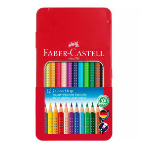 Faber-Castell Farbstift Colour Grip 12er Set im Metalletui
